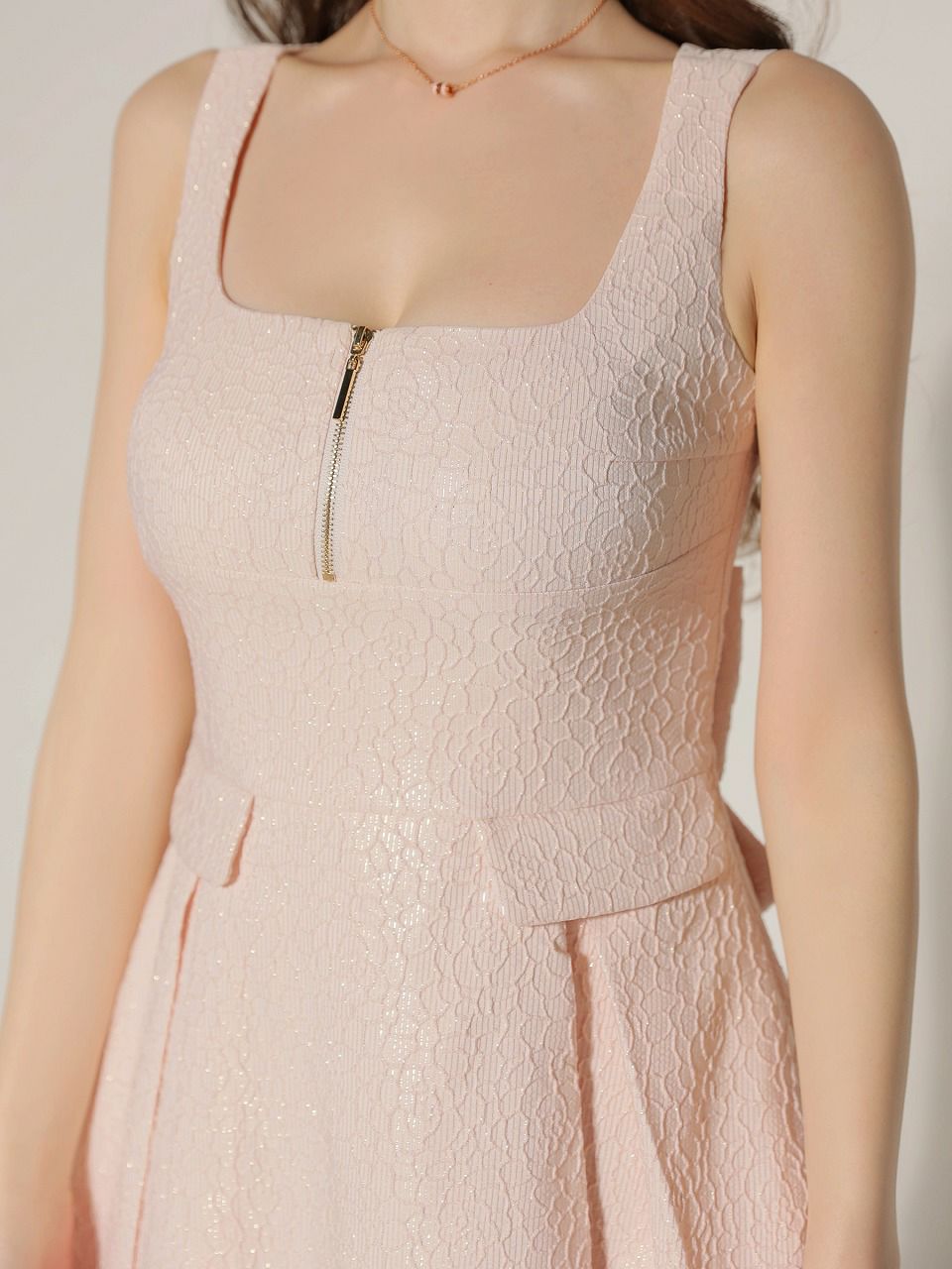 Les fetes de fleurs レフェットデフルール 【Lサイズあり】charmer jacquard back ribbon long dress LF4635