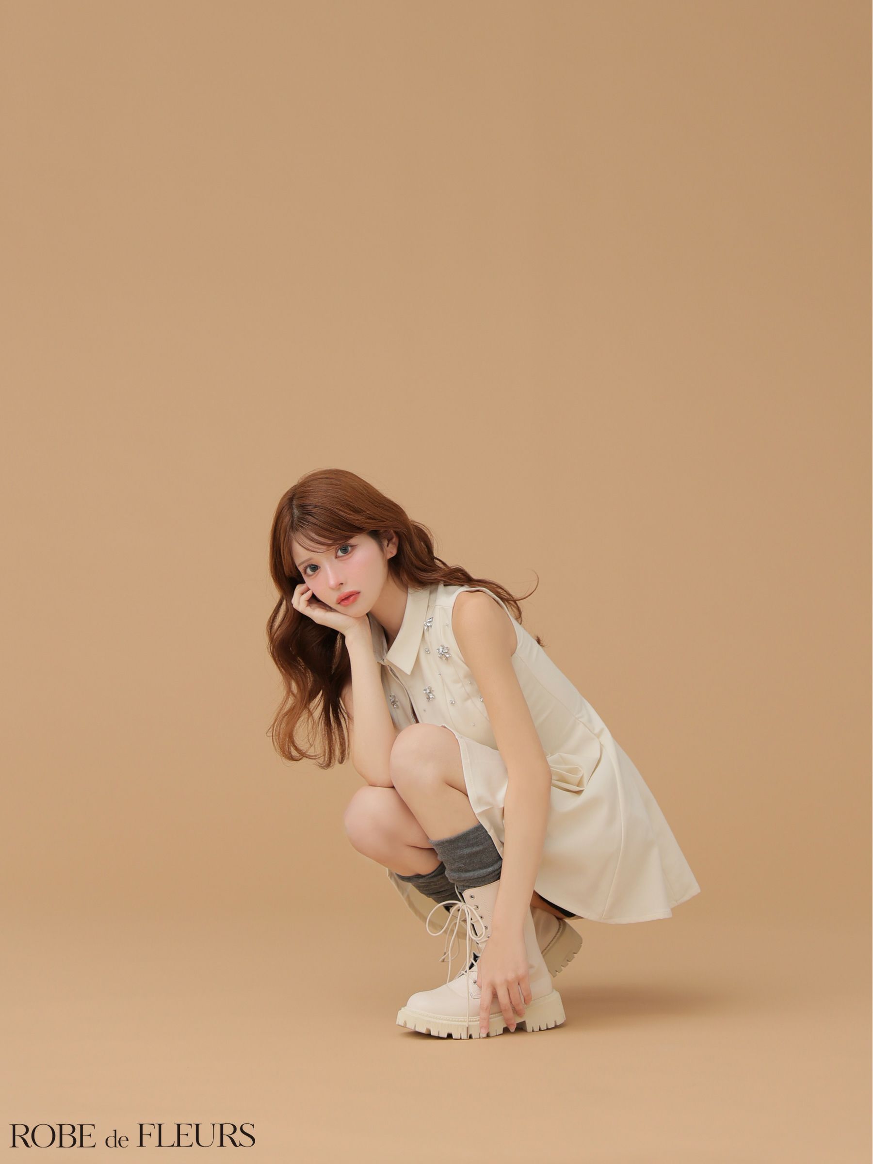 ROBE de FLEURS ローブドフルール 【XS～Lサイズあり】襟付き
