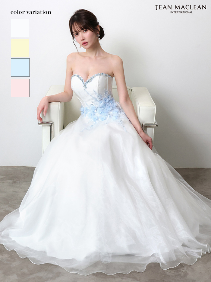 JEAN MACLEAN ジャンマクレーン 立体ローズフラワーモチーフ/ビジュー/姫/ロングドレス  ja51005