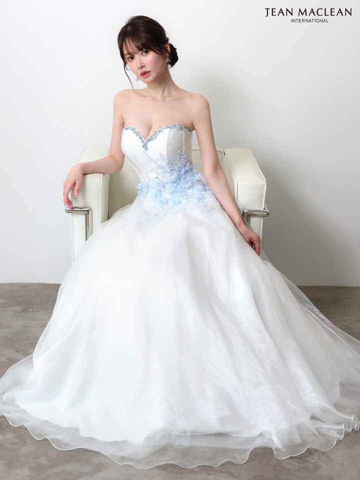 JEAN MACLEAN ジャンマクレーン 立体ローズフラワーモチーフ/ビジュー/姫/ロングドレス  ja51005