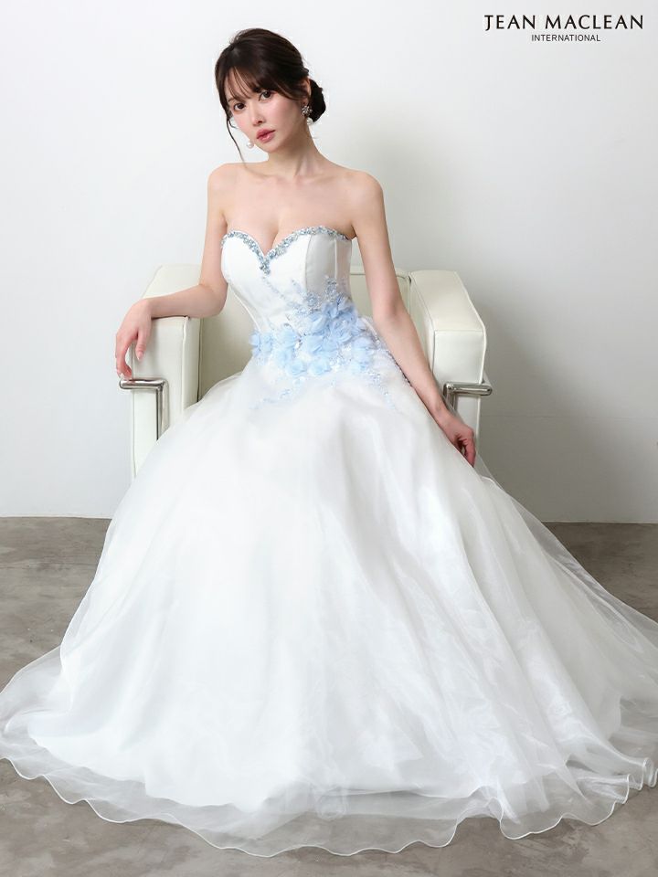 JEAN MACLEAN ジャンマクレーン 立体ローズフラワーモチーフ/ビジュー/姫/ロングドレス  ja51005