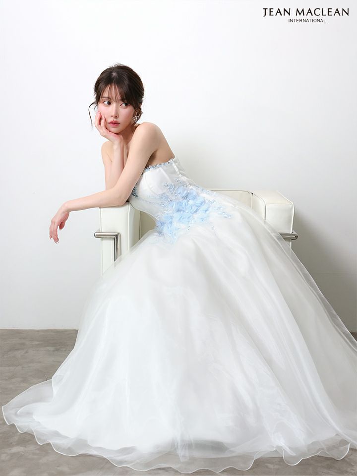 JEAN MACLEAN ジャンマクレーン 立体ローズフラワーモチーフ/ビジュー/姫/ロングドレス  ja51005