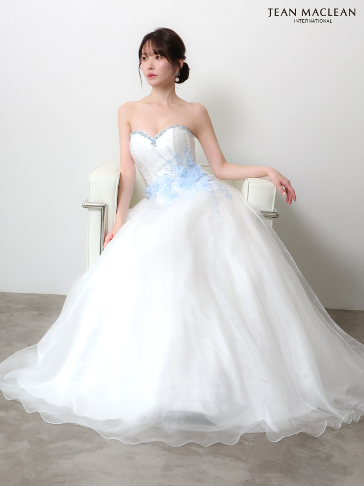 JEAN MACLEAN ジャンマクレーン 立体ローズフラワーモチーフ/ビジュー/姫/ロングドレス  ja51005