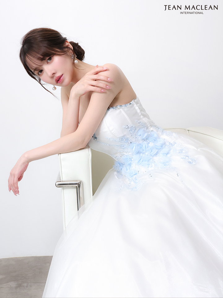 JEAN MACLEAN ジャンマクレーン 立体ローズフラワーモチーフ/ビジュー/姫/ロングドレス  ja51005