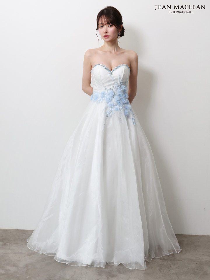 JEAN MACLEAN ジャンマクレーン 立体ローズフラワーモチーフ/ビジュー/姫/ロングドレス  ja51005