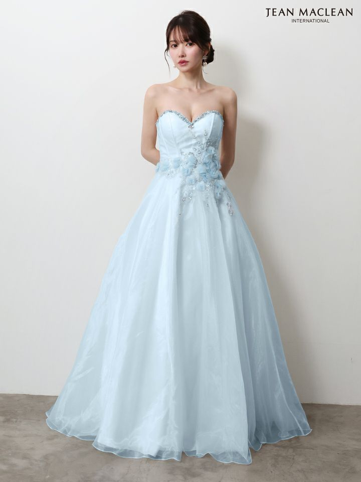 JEAN MACLEAN ジャンマクレーン 立体ローズフラワーモチーフ/ビジュー/姫/ロングドレス  ja51005