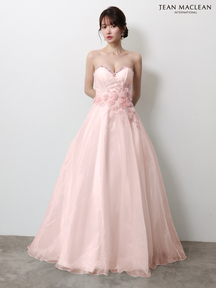 JEAN MACLEAN ジャンマクレーン 立体ローズフラワーモチーフ/ビジュー/姫/ロングドレス  ja51005