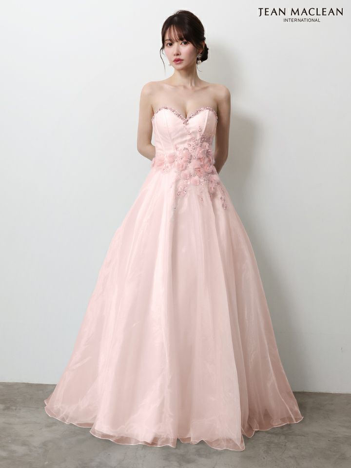 JEAN MACLEAN ジャンマクレーン 立体ローズフラワーモチーフ/ビジュー/姫/ロングドレス  ja51005
