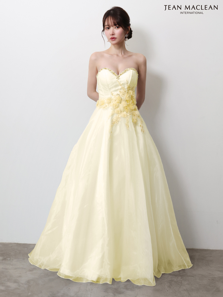 JEAN MACLEAN ジャンマクレーン 立体ローズフラワーモチーフ/ビジュー/姫/ロングドレス  ja51005