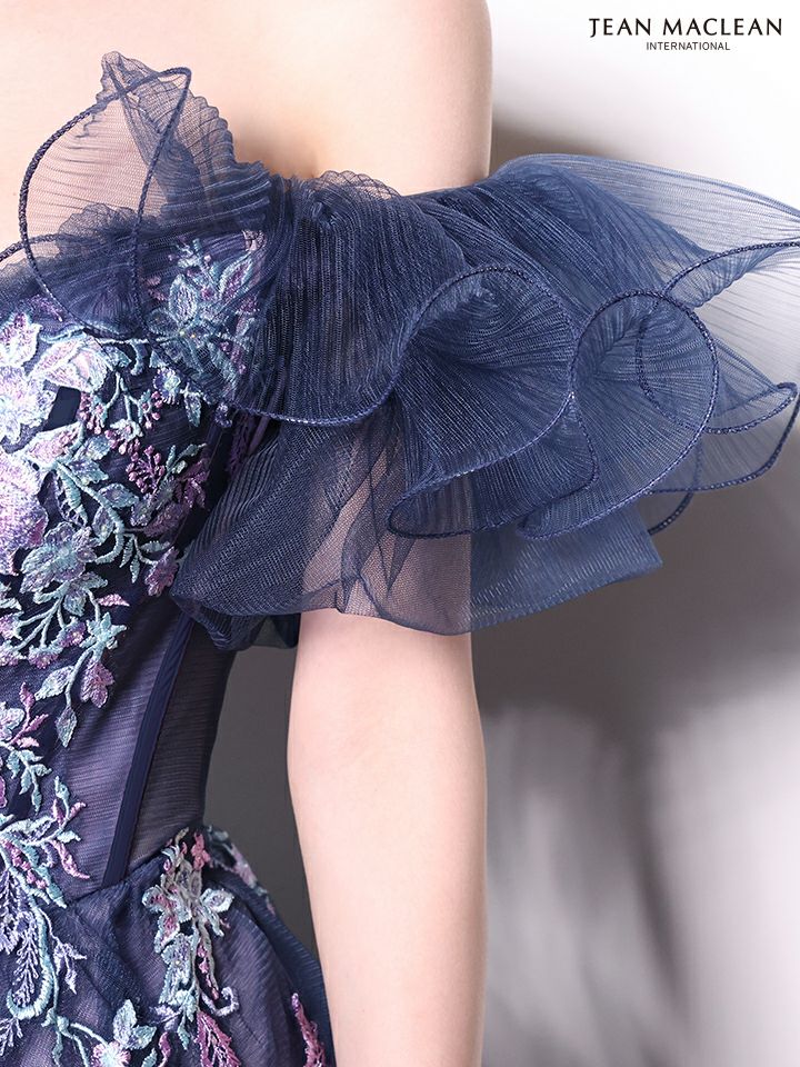 JEAN MACLEAN ジャンマクレーン オフショル/ボリュームフリルスリーブ/花柄刺繍/姫/ロングドレス  ja51006