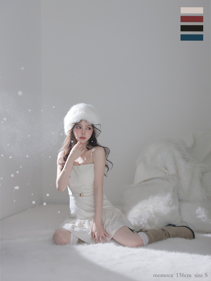 Glossy ローブドフルールグロッシー 【XSサイズあり】ベロアバルーンフレアベアトップミニキャバドレス gl4159-c