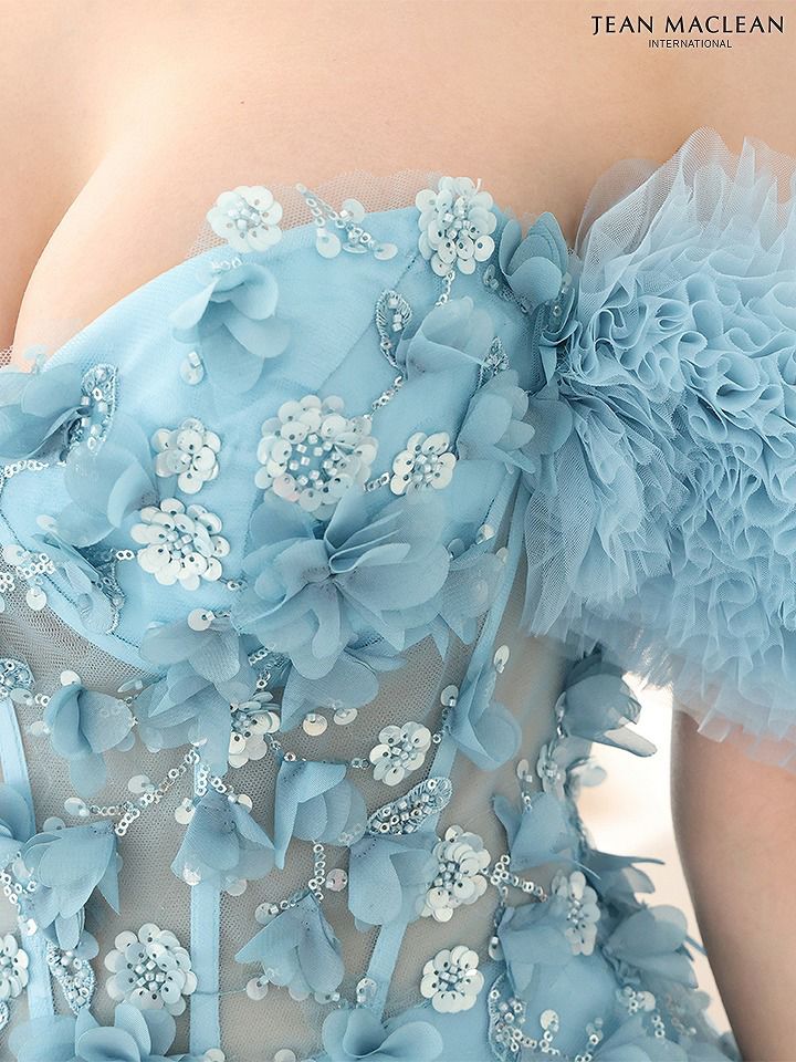 JEAN MACLEAN ジャンマクレーン スパンコールフラワーモチーフ/ボリュームフリルスリーブ/オフショル/姫/ロングドレス ja51767-c