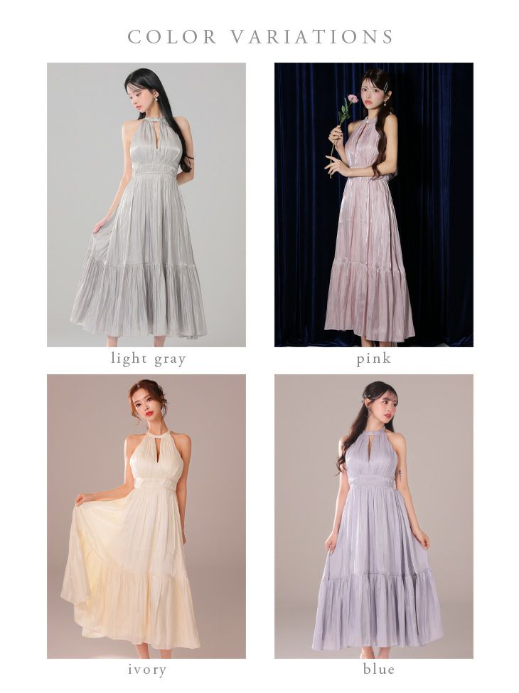 DEA. ディア バイ ローブドフルール 2way バストカットサテンリボンフレアロングキャバドレス de3366