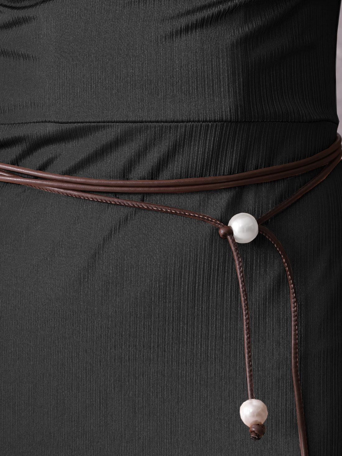 Veautt ヴュート アシンメトリーネックドレープベルト付きタイトミディアムドレス vt022528-ks