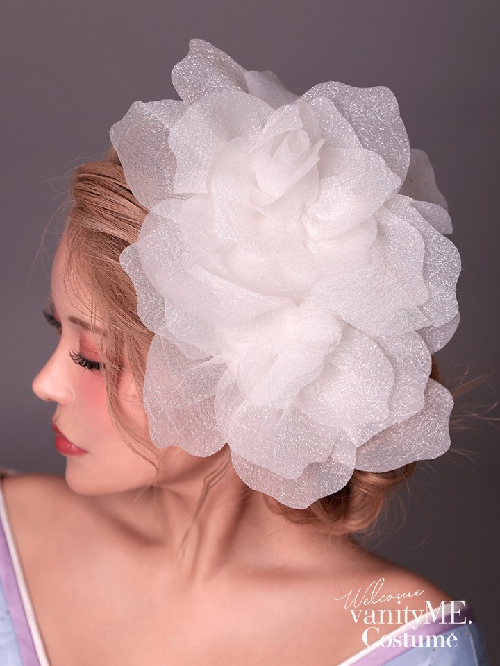 花魁髪飾り 牡丹（緋牡丹）和装花飾り［赤/白］ vcsit-25080