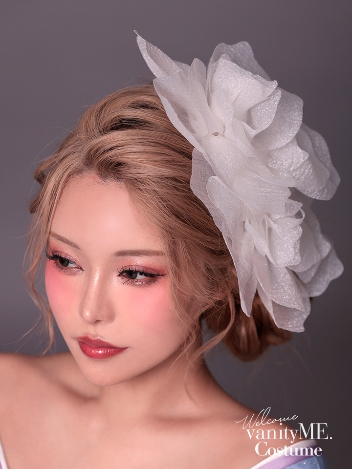 花魁髪飾り 牡丹（緋牡丹）和装花飾り［赤/白］ vcsit-25080