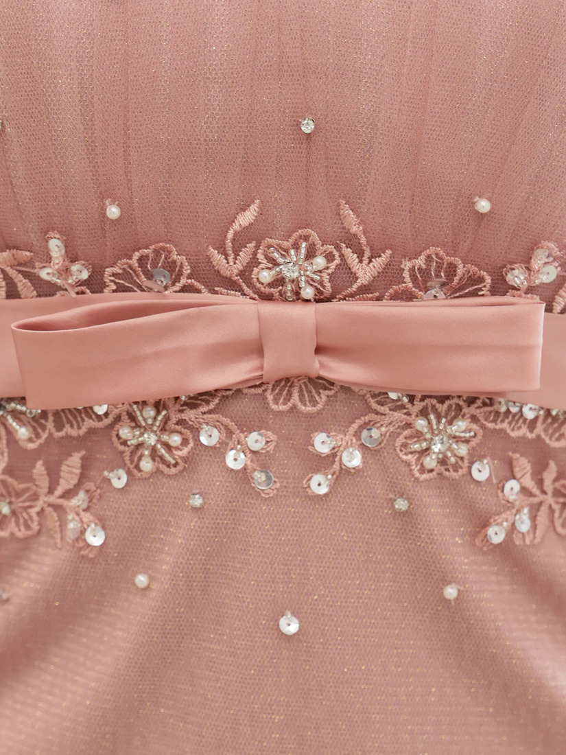 AngelR エンジェルアール メッシュパフスリーブフラワーウエストリボンビジューバストハートカットタイトマイクロミニドレス ar25876