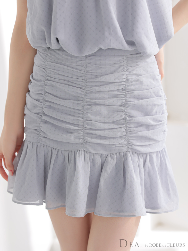 DEA. ディア バイ ローブドフルール ドットシフォンホルターネックフレアミニキャバドレス de3392