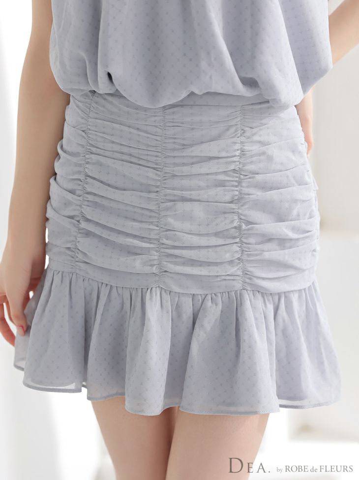 DEA. ディア バイ ローブドフルール ドットシフォンホルターネックフレアミニキャバドレス de3392