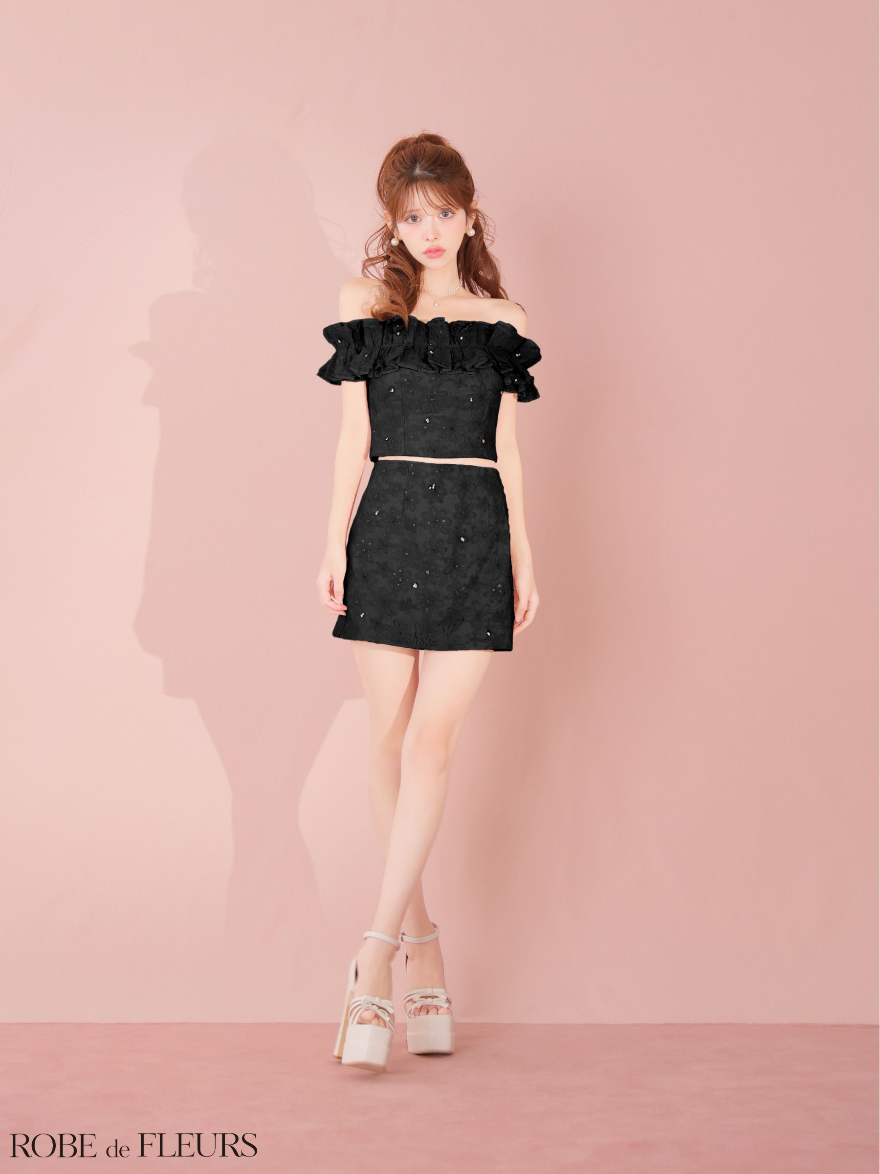 ROBE de FLEURS ローブドフルール 【XSサイズあり】 オフショル