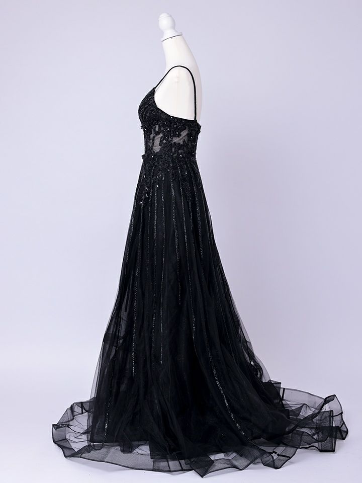 vanityME.couture. バニティミークチュール Noir Crystal Couture ノワール・クリスタル・クチュール ロングドレス バースデー 黒 ビジュー vctr-l-cd994