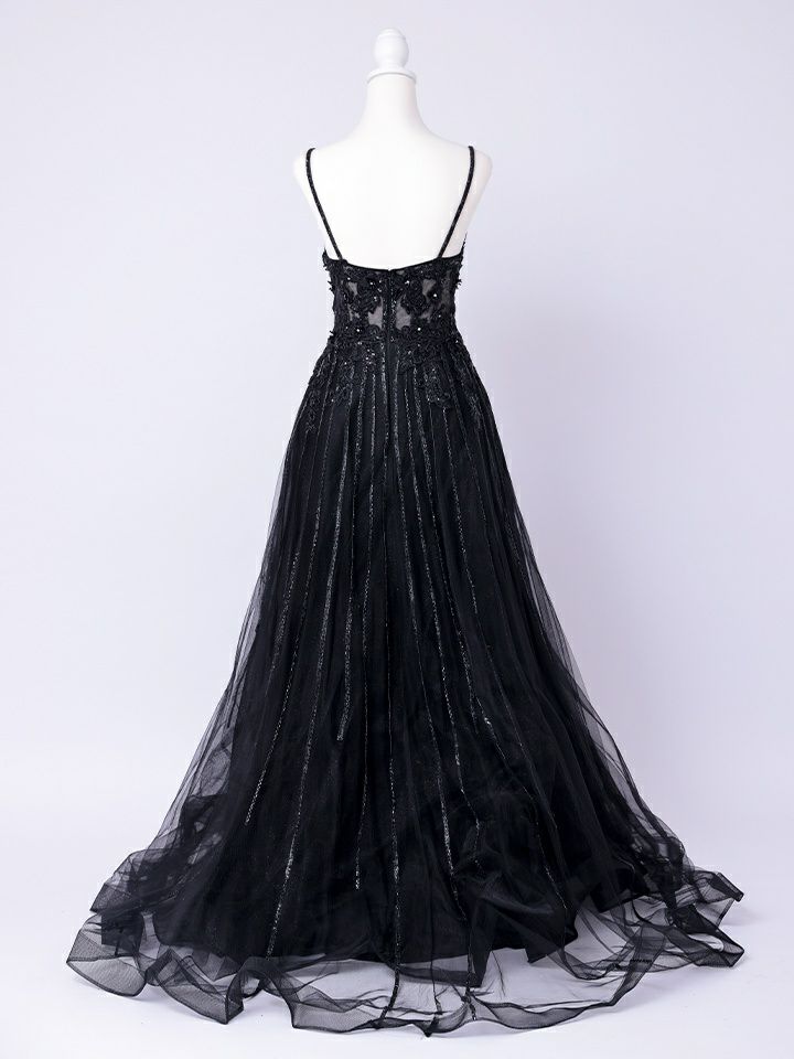 vanityME.couture. バニティミークチュール Noir Crystal Couture ノワール・クリスタル・クチュール ロングドレス バースデー 黒 ビジュー vctr-l-cd994