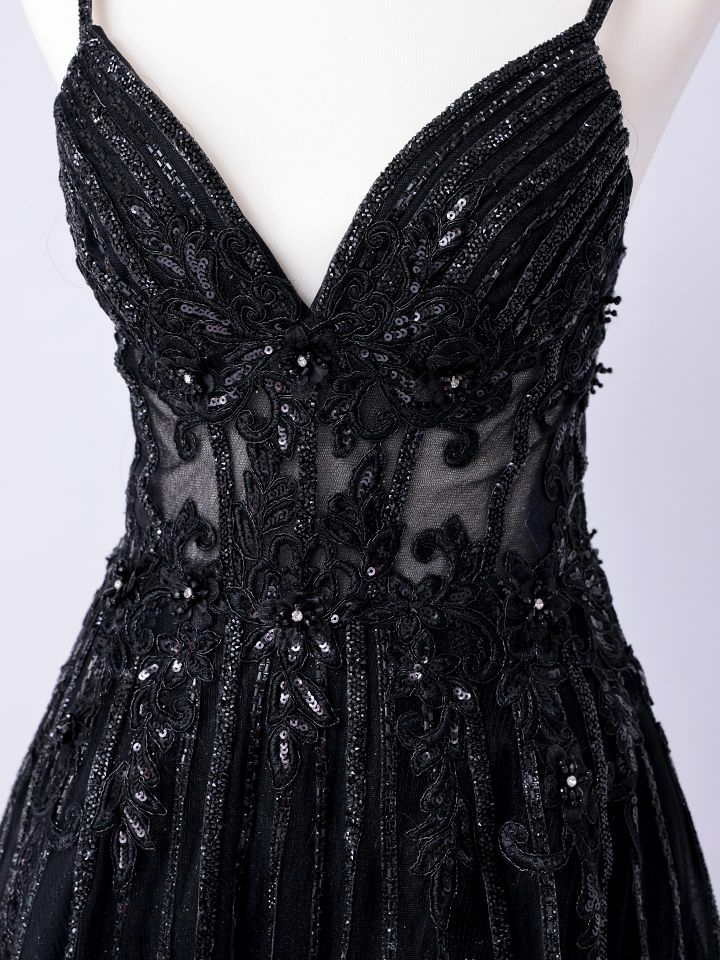 vanityME.couture. バニティミークチュール Noir Crystal Couture ノワール・クリスタル・クチュール ロングドレス バースデー 黒 ビジュー vctr-l-cd994