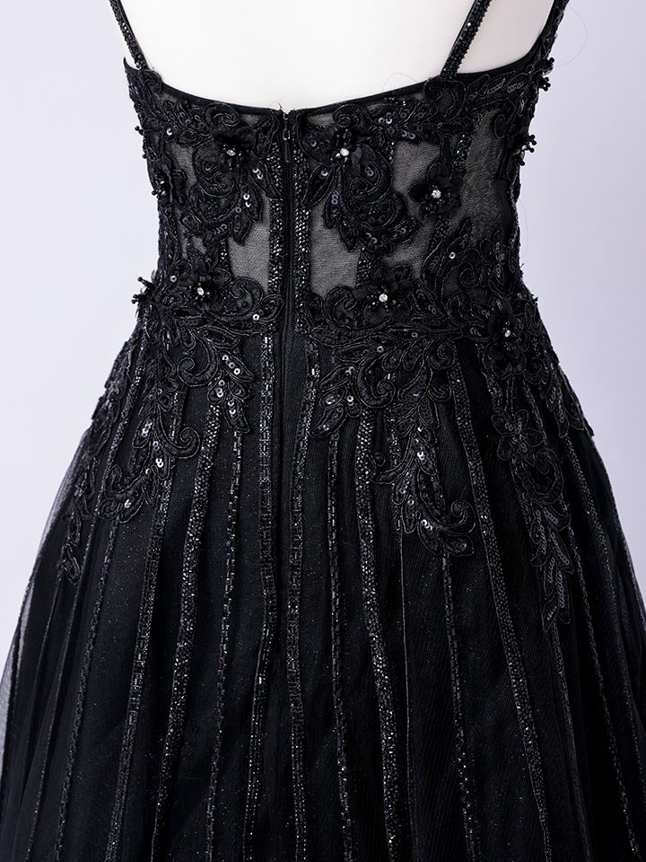 vanityME.couture. バニティミークチュール Noir Crystal Couture ノワール・クリスタル・クチュール ロングドレス バースデー 黒 ビジュー vctr-l-cd994