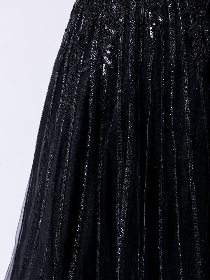 vanityME.couture. バニティミークチュール Noir Crystal Couture ノワール・クリスタル・クチュール ロングドレス バースデー 黒 ビジュー vctr-l-cd994