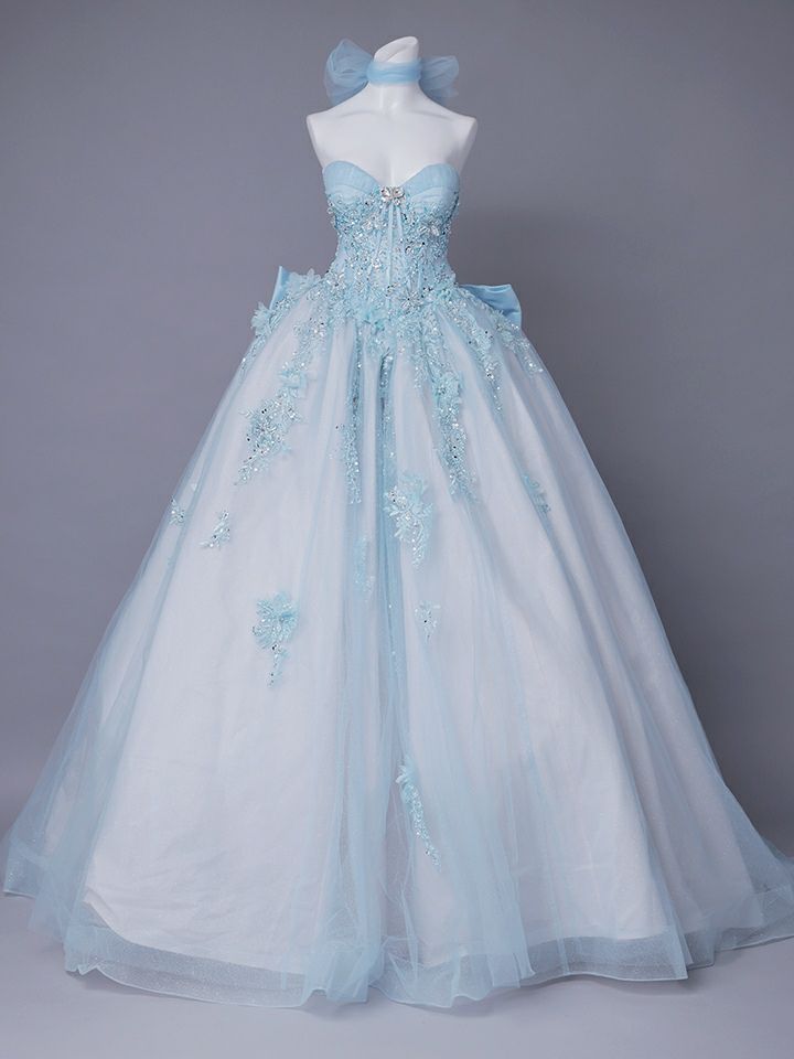 vanityME.couture. バニティミークチュール Aquamarine Flower Couture アクアマリン・フラワー・クチュール ロングドレス バースデー 水色 プリンセス シンデレラ vctr-l-5058