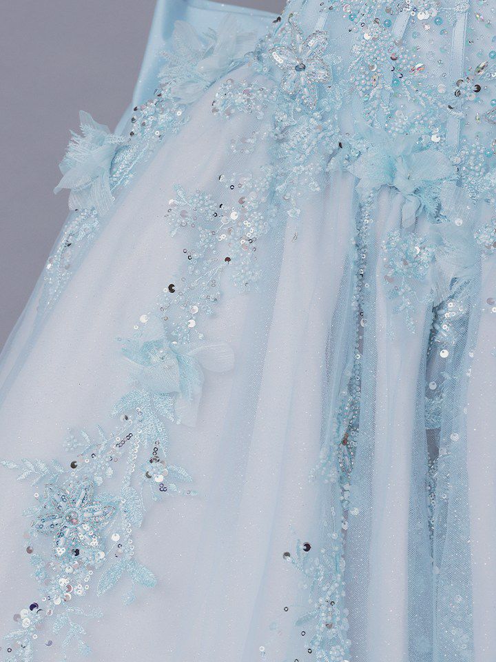 vanityME.couture. バニティミークチュール Aquamarine Flower Couture アクアマリン・フラワー・クチュール ロングドレス バースデー 水色 プリンセス シンデレラ vctr-l-5058