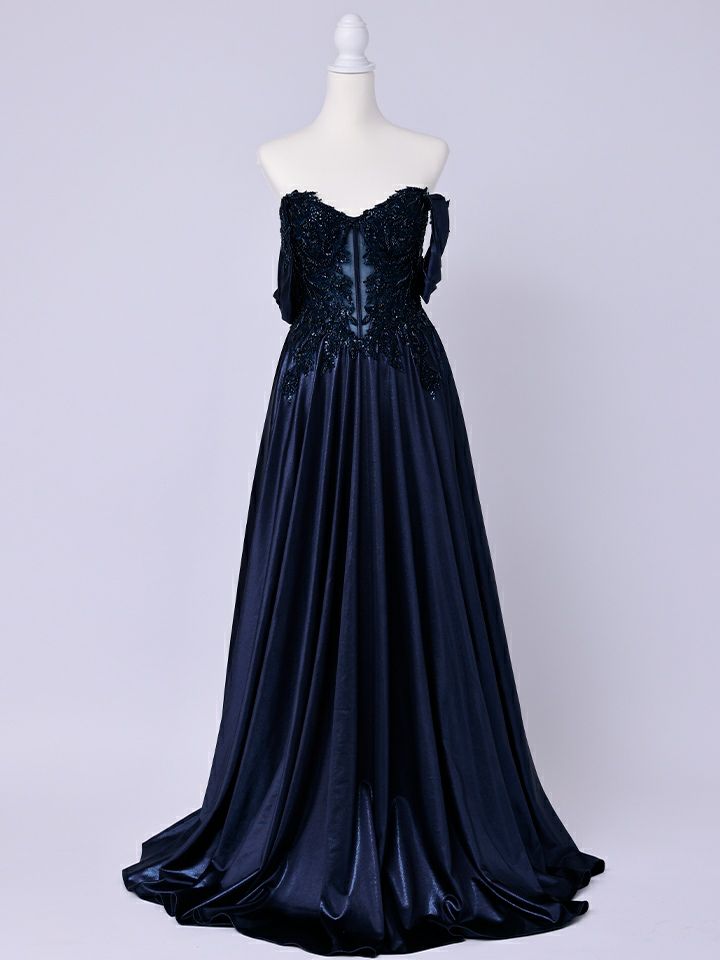 vanityME.couture. バニティミークチュール Noble Navy Couture ノーブル・ネイビー・クチュール ロングドレス 紺 クール vctr-l-cds525-1