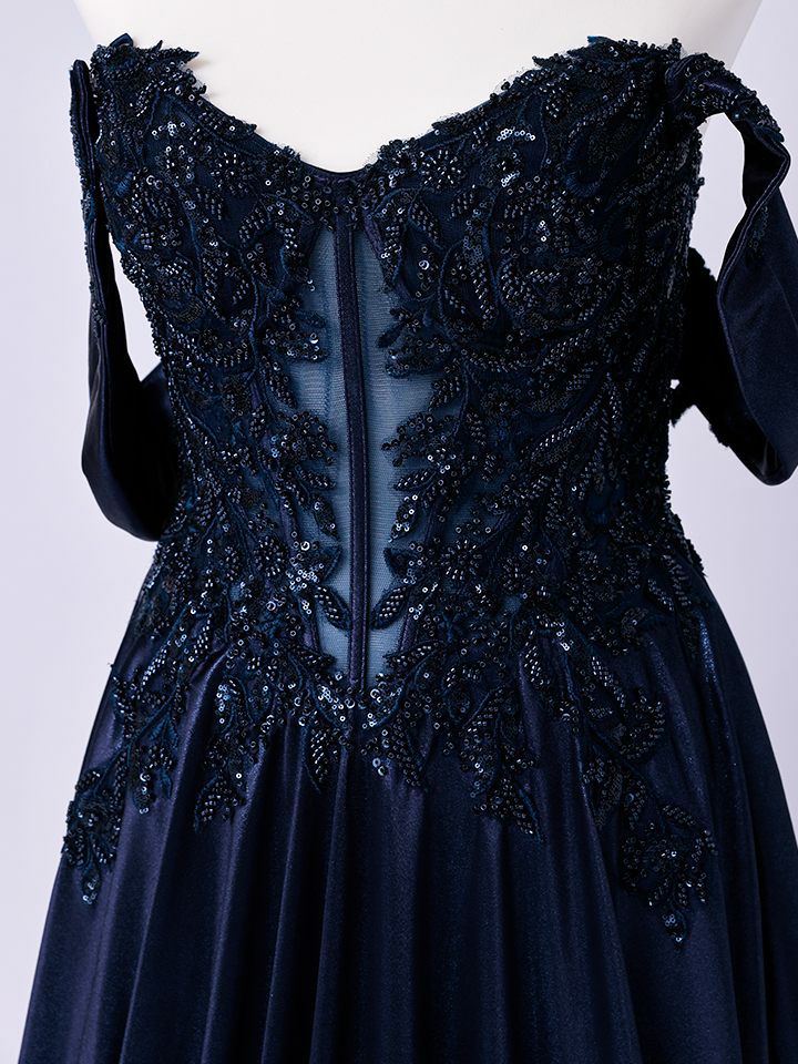 vanityME.couture. バニティミークチュール Noble Navy Couture ノーブル・ネイビー・クチュール ロングドレス 紺 クール vctr-l-cds525-1