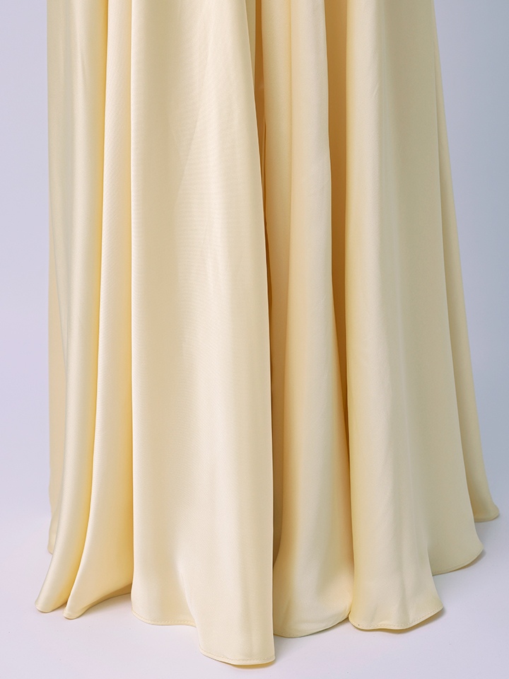 vanityME.couture. バニティミークチュール Silky Yellow Couture シルキー・イエロー・クチュール ロングドレス サテン 黄色 シンプル vctr-l-7449-2