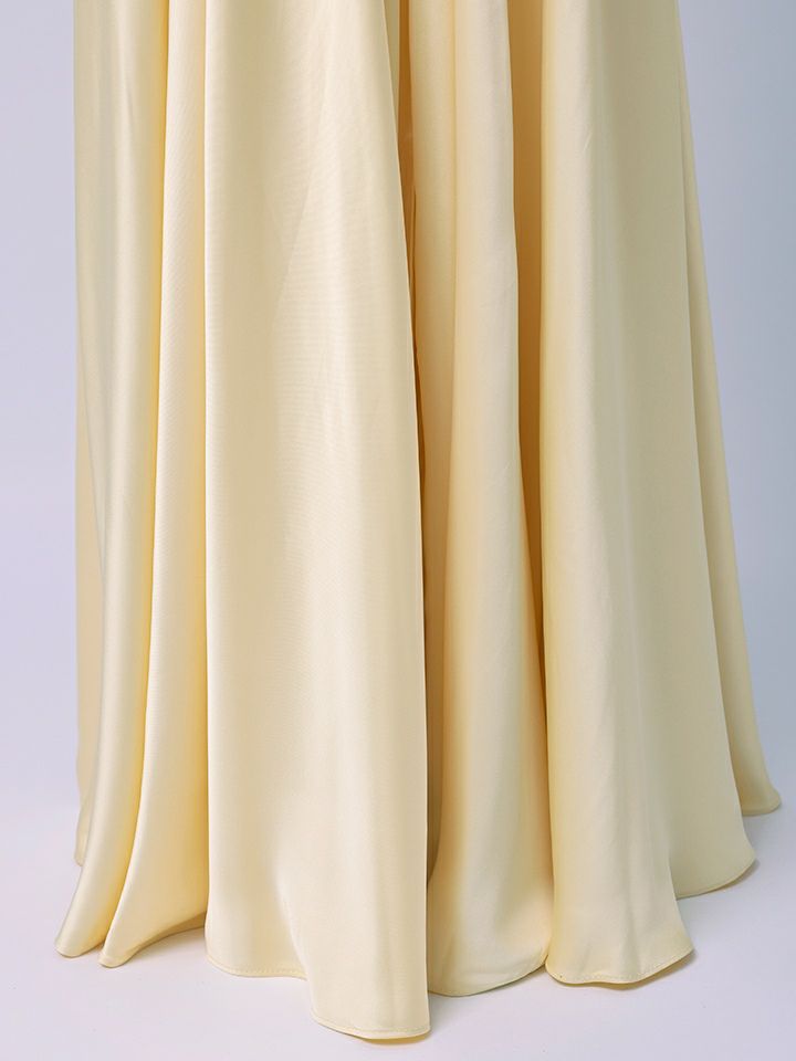 vanityME.couture. バニティミークチュール Silky Yellow Couture シルキー・イエロー・クチュール ロングドレス サテン 黄色 シンプル vctr-l-7449-2