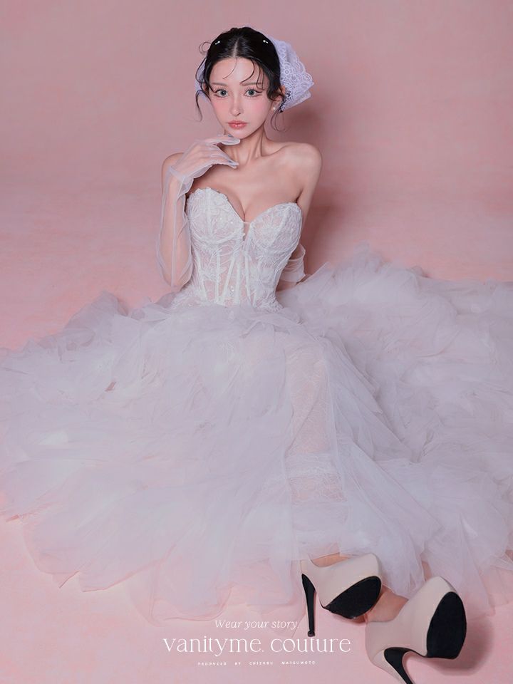 vanityME.couture. バニティミークチュール Blanc Neige Couture ブラン・ネージュ・クチュール ロングドレス 白 ホワイト バースデー vctr-l-wl016