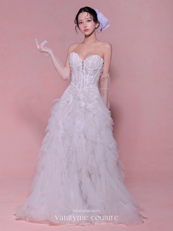 vanityME.couture. バニティミークチュール Blanc Neige Couture ブラン・ネージュ・クチュール ロングドレス 白 ホワイト バースデー vctr-l-wl016