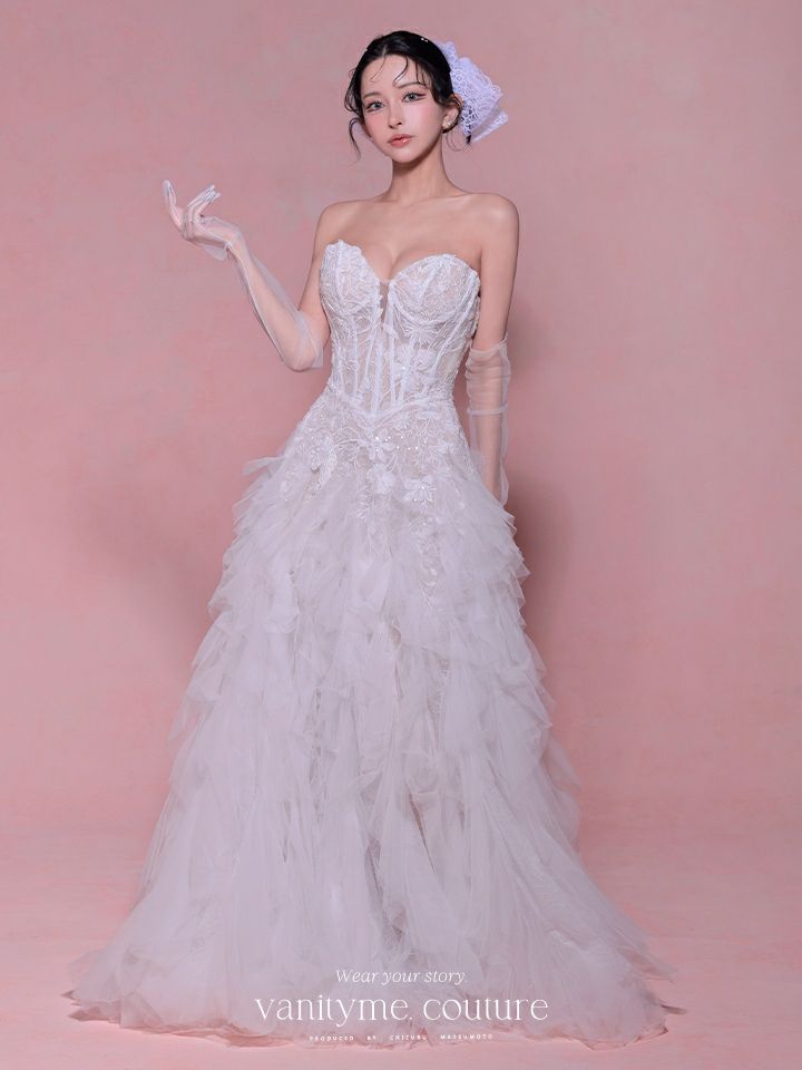 vanityME.couture. バニティミークチュール Blanc Neige Couture ブラン・ネージュ・クチュール ロングドレス 白 ホワイト バースデー vctr-l-wl016