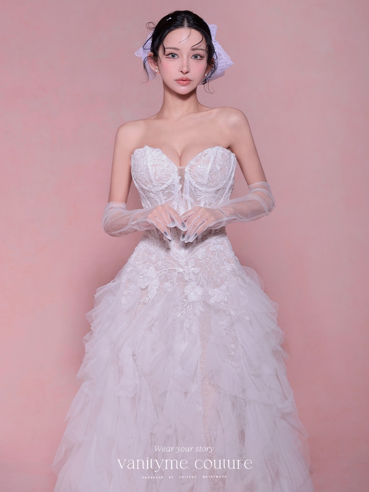 vanityME.couture. バニティミークチュール Blanc Neige Couture ブラン・ネージュ・クチュール ロングドレス 白 ホワイト バースデー vctr-l-wl016