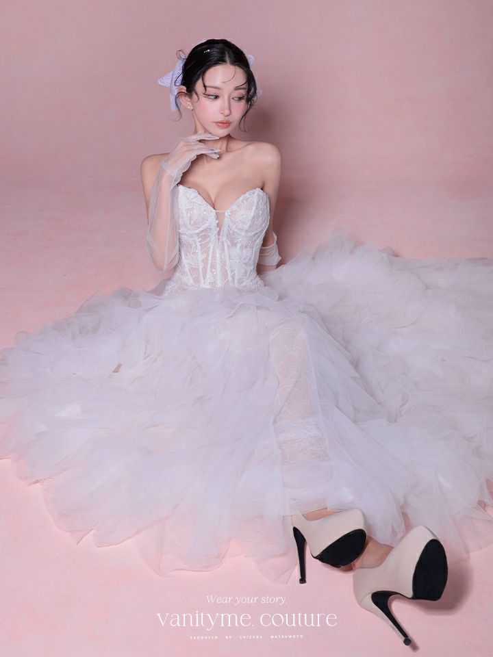 vanityME.couture. バニティミークチュール Blanc Neige Couture ブラン・ネージュ・クチュール ロングドレス 白 ホワイト バースデー vctr-l-wl016