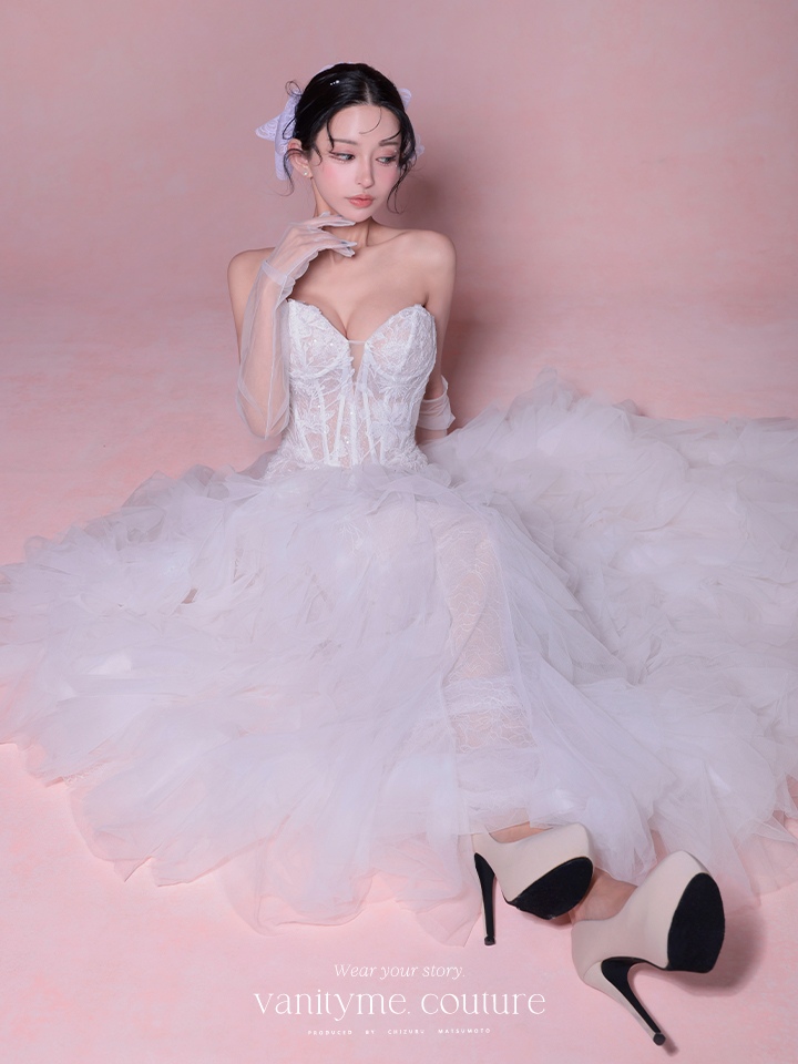 vanityME.couture. バニティミークチュール Blanc Neige Couture ブラン・ネージュ・クチュール ロングドレス 白 ホワイト バースデー vctr-l-wl016