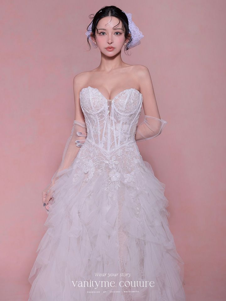 vanityME.couture. バニティミークチュール Blanc Neige Couture ブラン・ネージュ・クチュール ロングドレス 白 ホワイト バースデー vctr-l-wl016