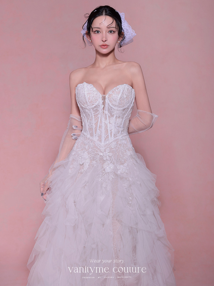 vanityME.couture. バニティミークチュール Blanc Neige Couture ブラン・ネージュ・クチュール ロングドレス 白 ホワイト バースデー vctr-l-wl016
