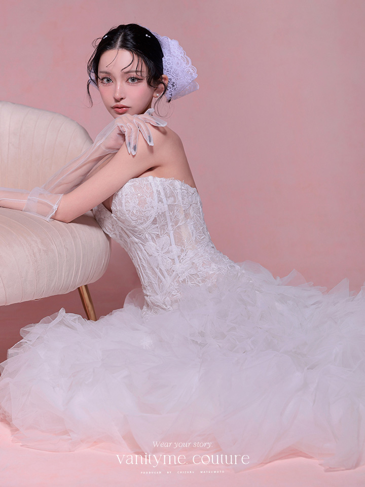 vanityME.couture. バニティミークチュール Blanc Neige Couture ブラン・ネージュ・クチュール ロングドレス 白 ホワイト バースデー vctr-l-wl016