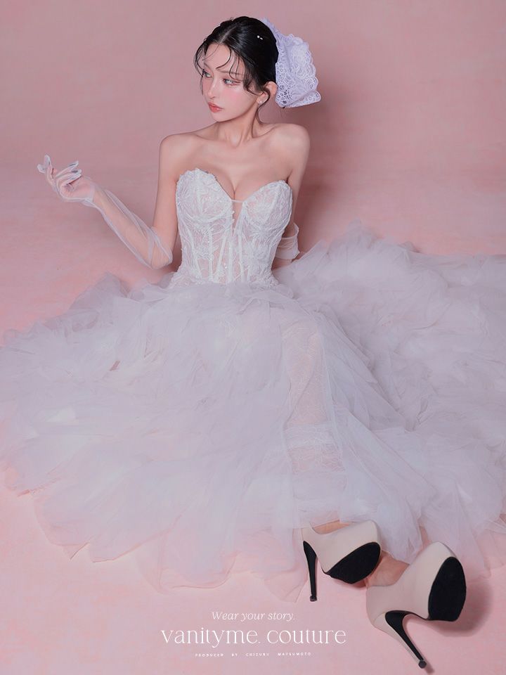 vanityME.couture. バニティミークチュール Blanc Neige Couture ブラン・ネージュ・クチュール ロングドレス 白 ホワイト バースデー vctr-l-wl016