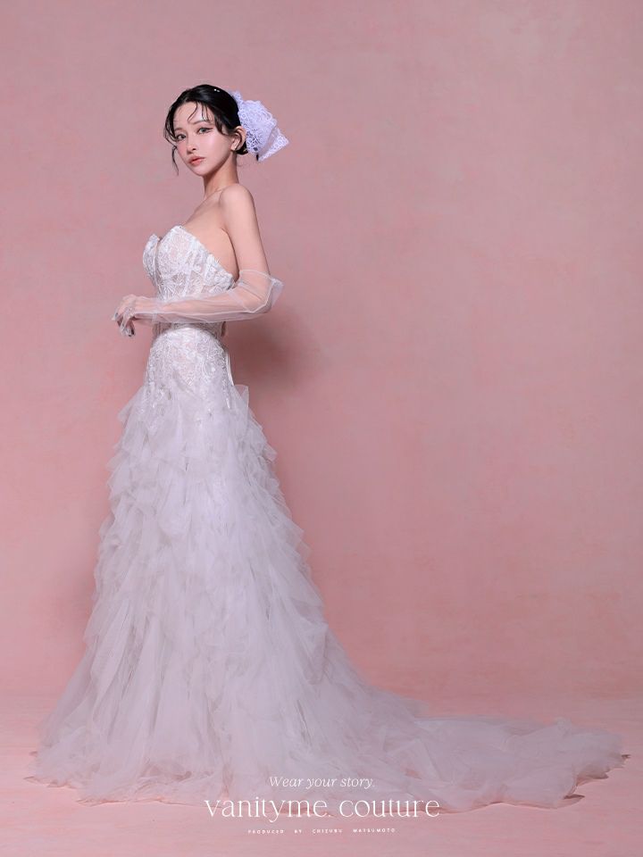 vanityME.couture. バニティミークチュール Blanc Neige Couture ブラン・ネージュ・クチュール ロングドレス 白 ホワイト バースデー vctr-l-wl016