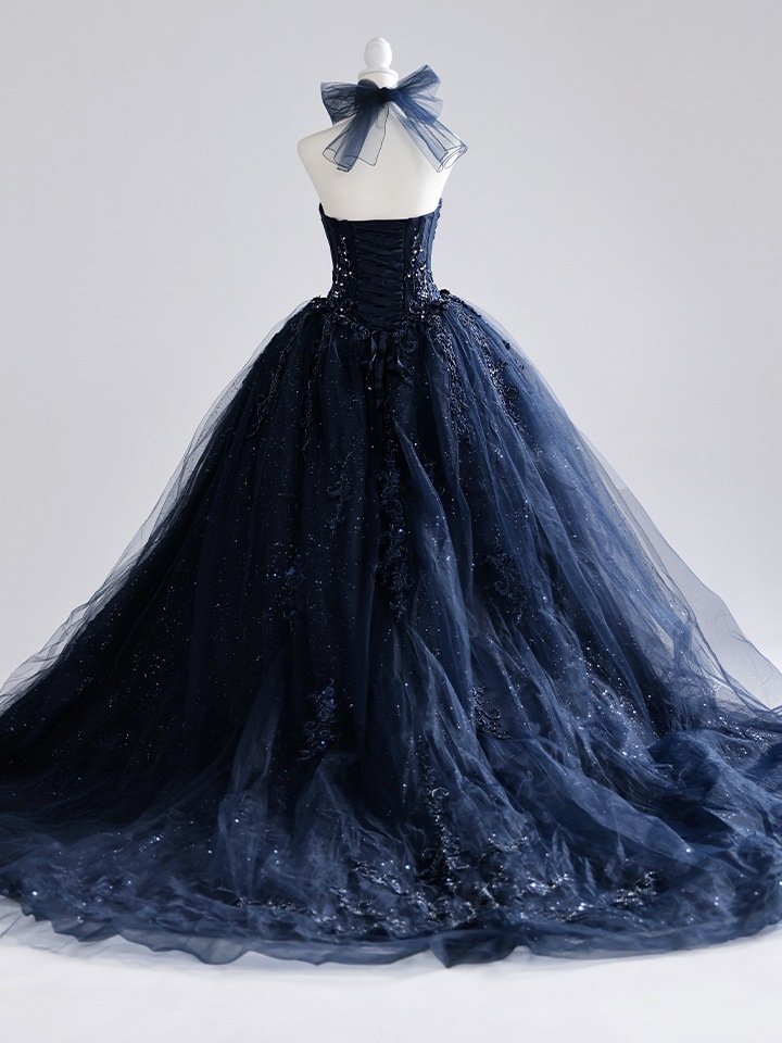 vanityME.couture. バニティミークチュール Galaxy Navy Couture ギャラクシー・ネイビー・クチュール ロングドレス バースデー キラキラ グリッター 紺 vctr-l-5061