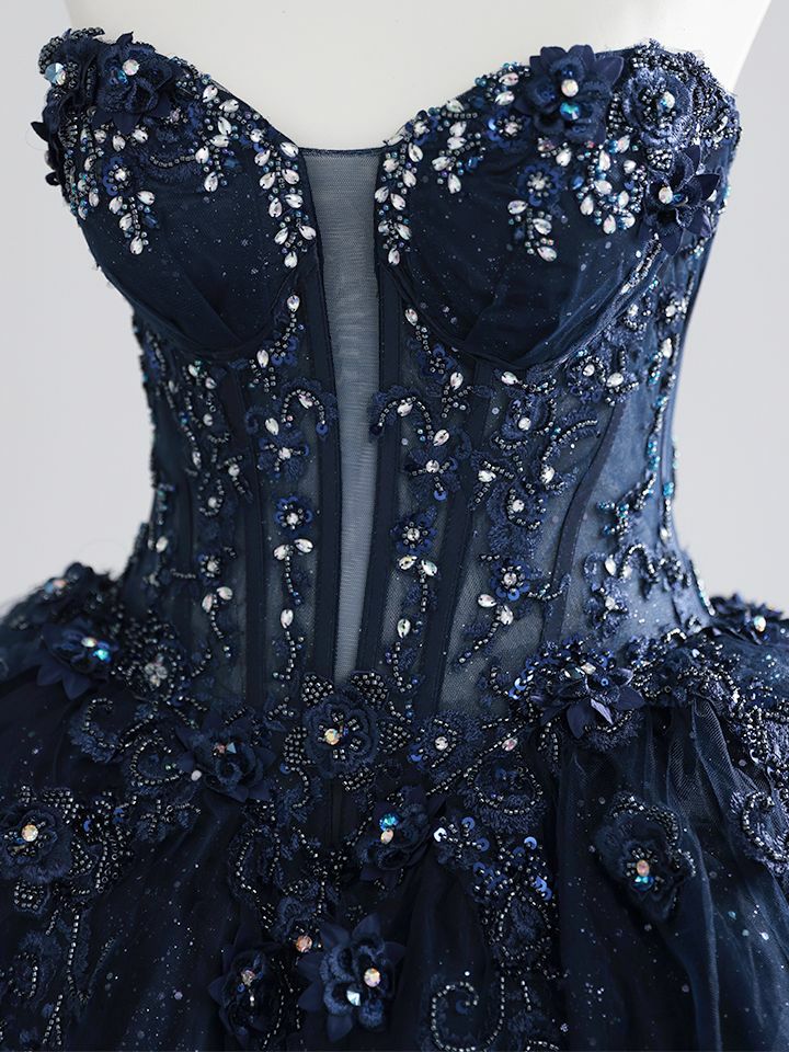 vanityME.couture. バニティミークチュール Galaxy Navy Couture ギャラクシー・ネイビー・クチュール ロングドレス バースデー キラキラ グリッター 紺 vctr-l-5061