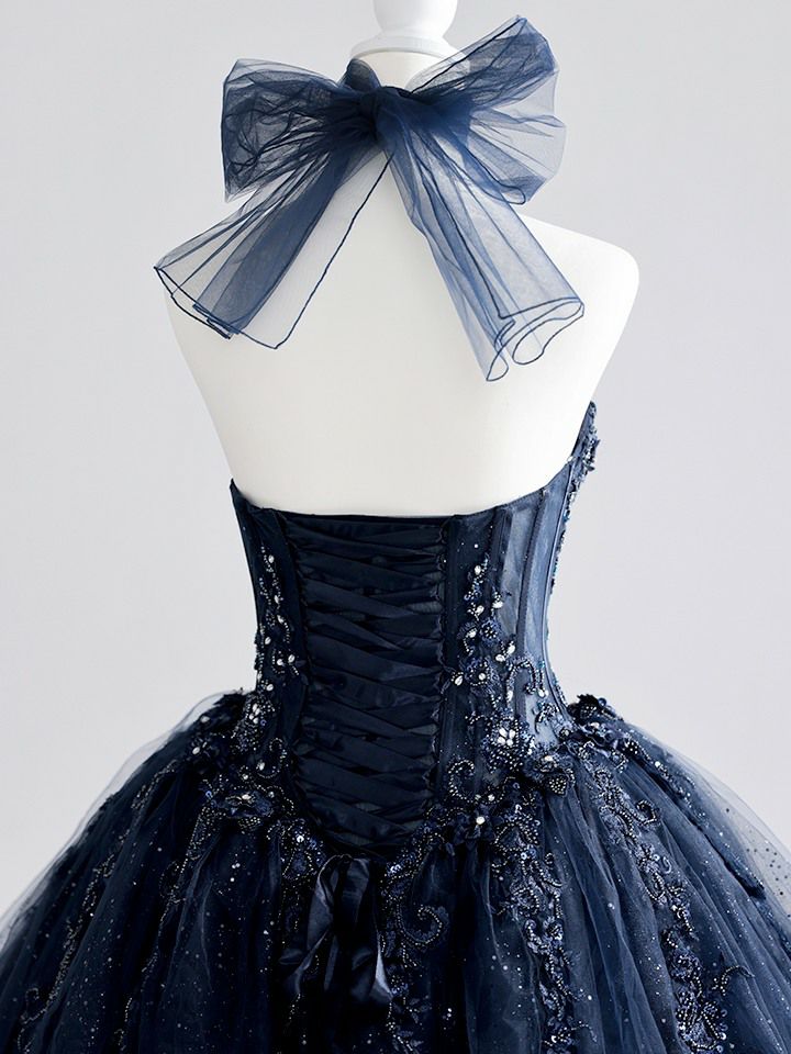 vanityME.couture. バニティミークチュール Galaxy Navy Couture ギャラクシー・ネイビー・クチュール ロングドレス バースデー キラキラ グリッター 紺 vctr-l-5061