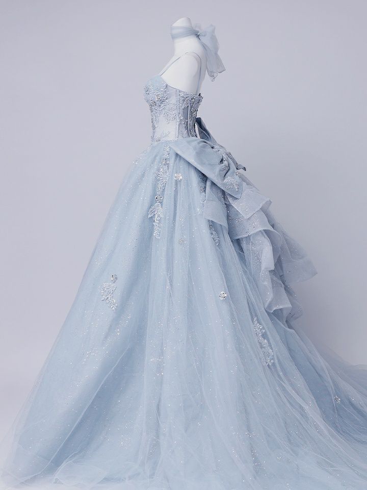 vanityME.couture. バニティミークチュール Dusty Ange Couture ダスティ・アンジュ・クチュール ロングドレス バースデー ダスティブルー くすみブルー 天使 vctr-l-5073